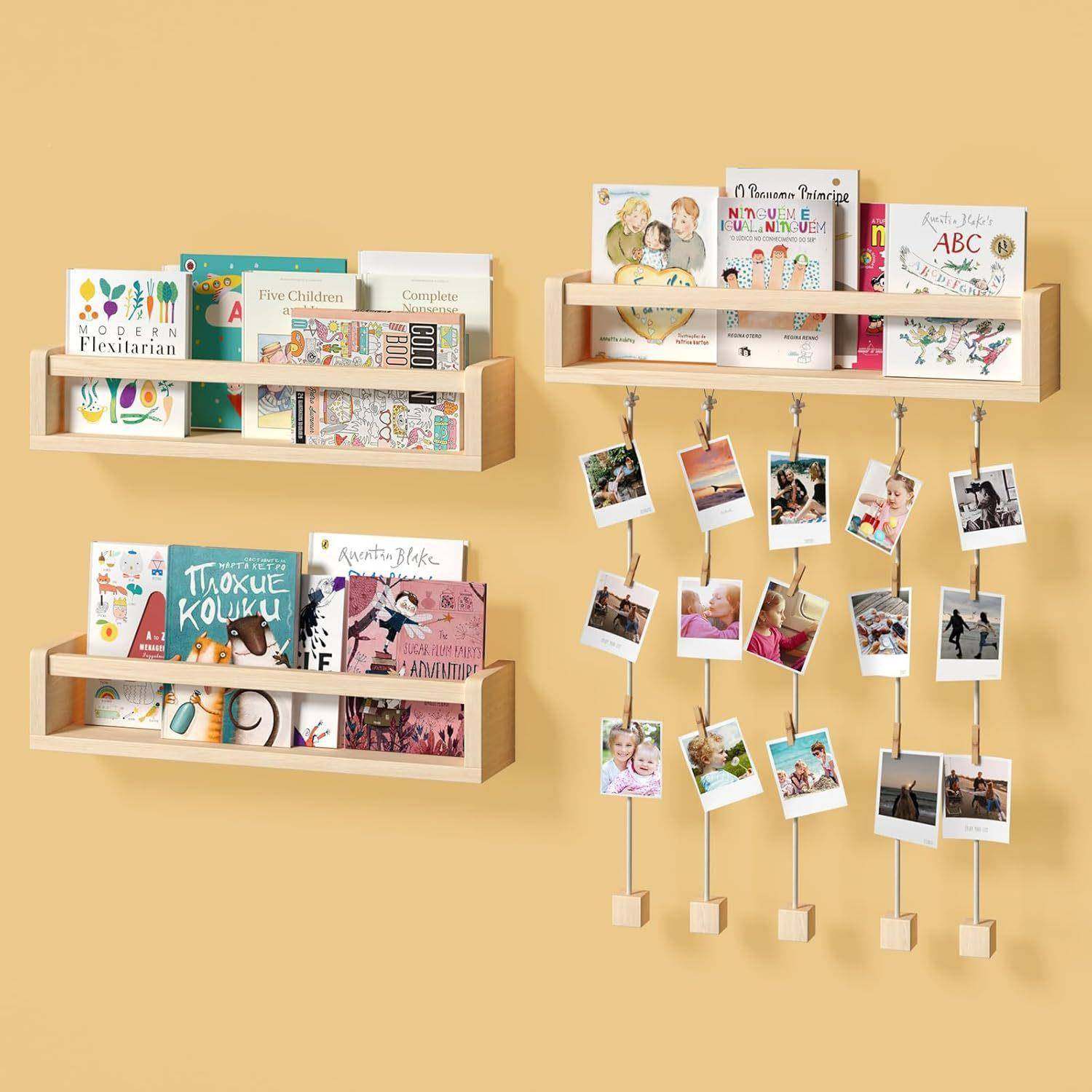 幼园物3pcs书架照片儿小号装童房收纳实木饰儿置物架绘本玩偶储架,收纳整理,书桌收纳置物架,淘宝优惠券,粉丝福利购,淘宝优惠卷