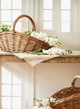 果柳编号收纳篮藤大编水篮手提篮收野餐篮蔬RWN菜购物纳筐圣诞花