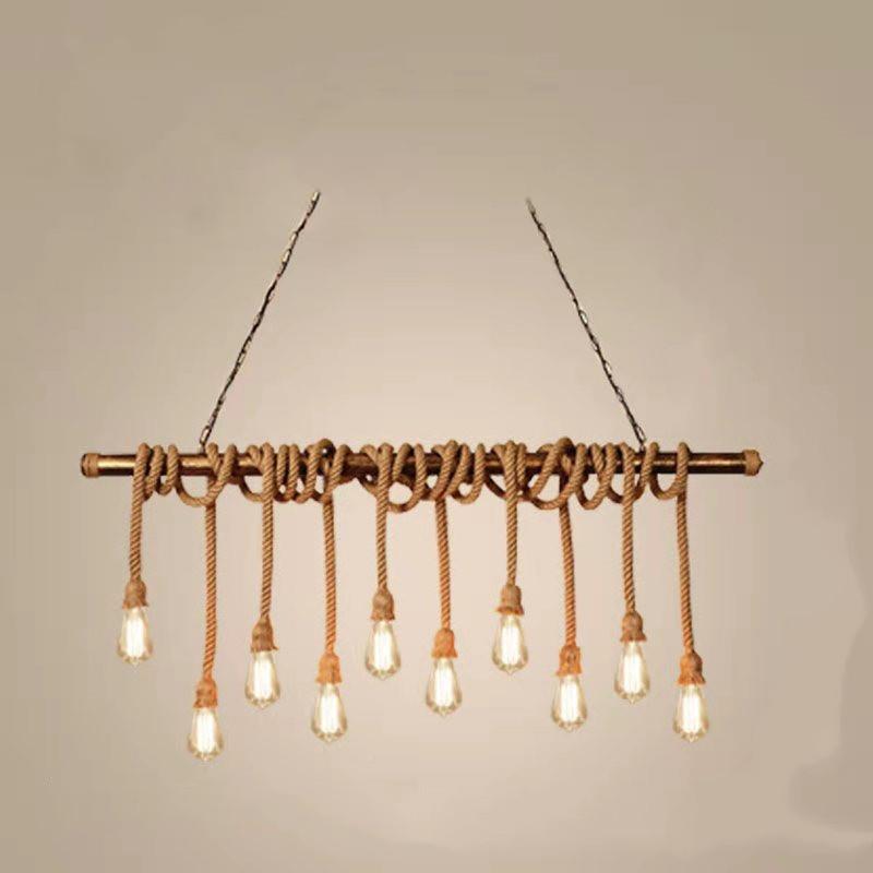 工道业风麻客绳230竹筒水管吊子灯餐咖啡厅过卧创意竹服装店铺装