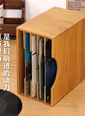 LP黑胶唱片0762架藏木桌质老唱片收纳架桌面收CD架磁带收箱创意面