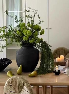 新花中式陶罐件中古风陶瓷PZC小花瓶插摆高级感众家居装饰水培花