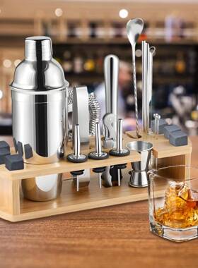 不锈调酒杯器全套雪克酒壶摇酒TIR钢吧调酒工具套装