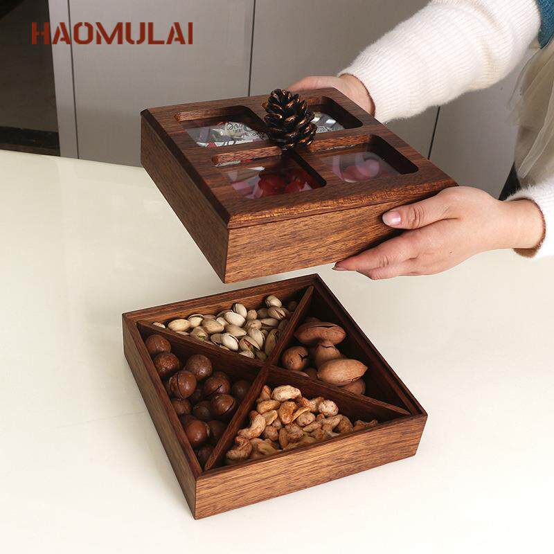 过代年零食摆盘收纳瓜子花实果盘创意高级感现干生果盒家HML20220