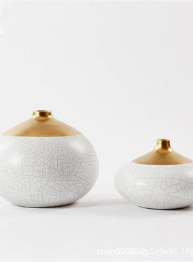 新中式陶瓷储物板罐创意摆件软家居RYD样房玄关室茶几禅意装装饰