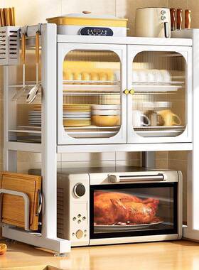 白色微波炉箱厨房XX827952置物架筷子家面用桌台面小型放碗柜碗碟