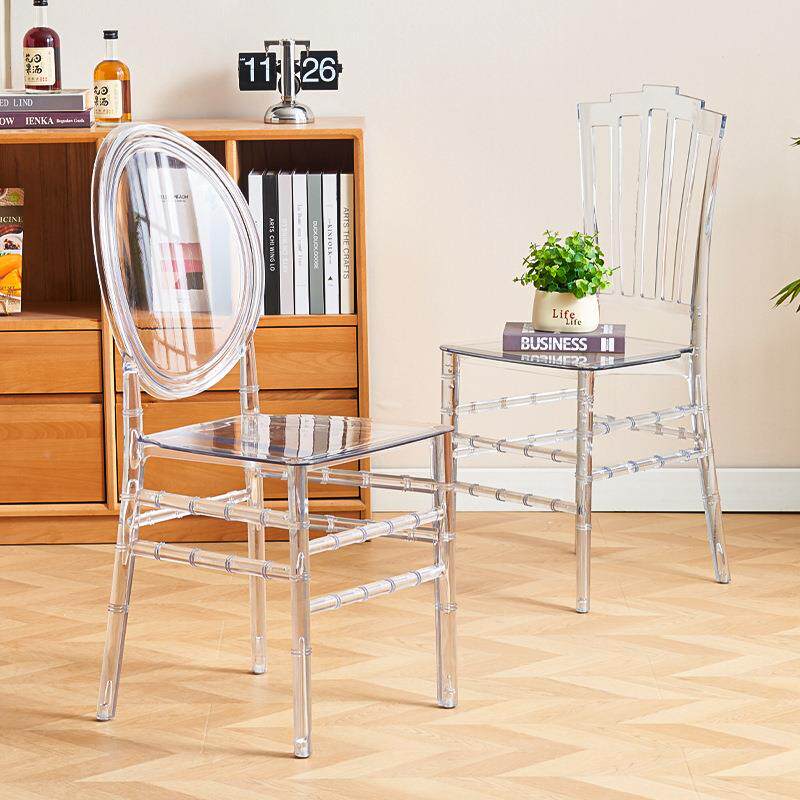 简约亚明克力透户水晶椅子现酒店宴-会厅婚庆外活动拿破仑代竹节