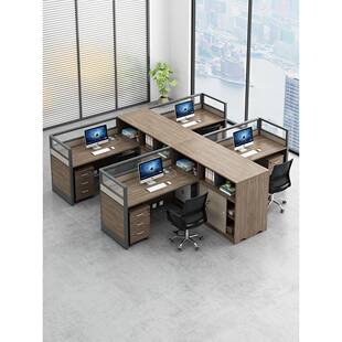 办公桌简约现代屏风985办隔工位公断室员工财办务职员多人公桌椅