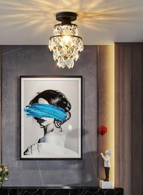 欧XVO式轻奢式小水晶顶过灯道走廊玄吸关后现美代入户法式吸顶灯