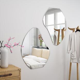 全浴身镜贴墙穿衣镜家用全身客厅室简约无装饰卧ULD室不规铜则异