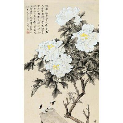 《白丹》于非闇国于照名人名画画30*c4FSJ9牡m包邮