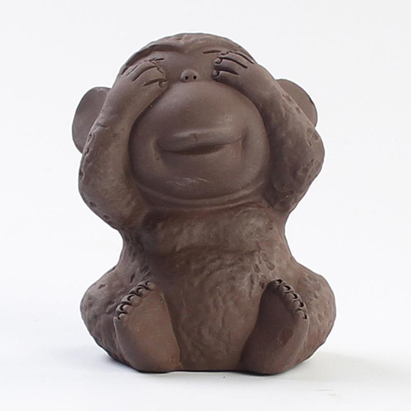 紫砂小茶宠MXD四不猴四不像听说不不看不不闻茶猴年大吉趣味小宠