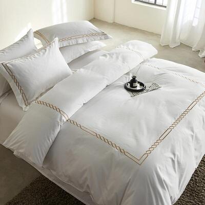 酒店草床上用品四件套加厚棉60s主mkooo80民全宿纯s布白提花刺绣