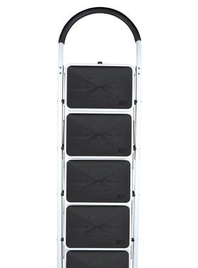 白色步三步四五步六步折二叠家用梯子步人字STS梯铁大踏板圆弧梯