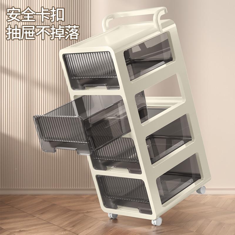 塑料物收抽纳柜子家用儿童衣服玩具推车置柜TWC安装免多层屉式储