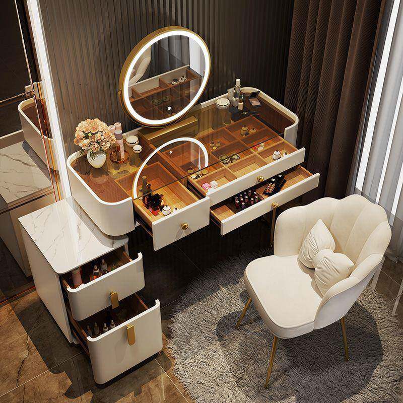 实木梳TAI妆台轻奢小妆户型妆柜多简约卧室化妆台功能床边化桌镜