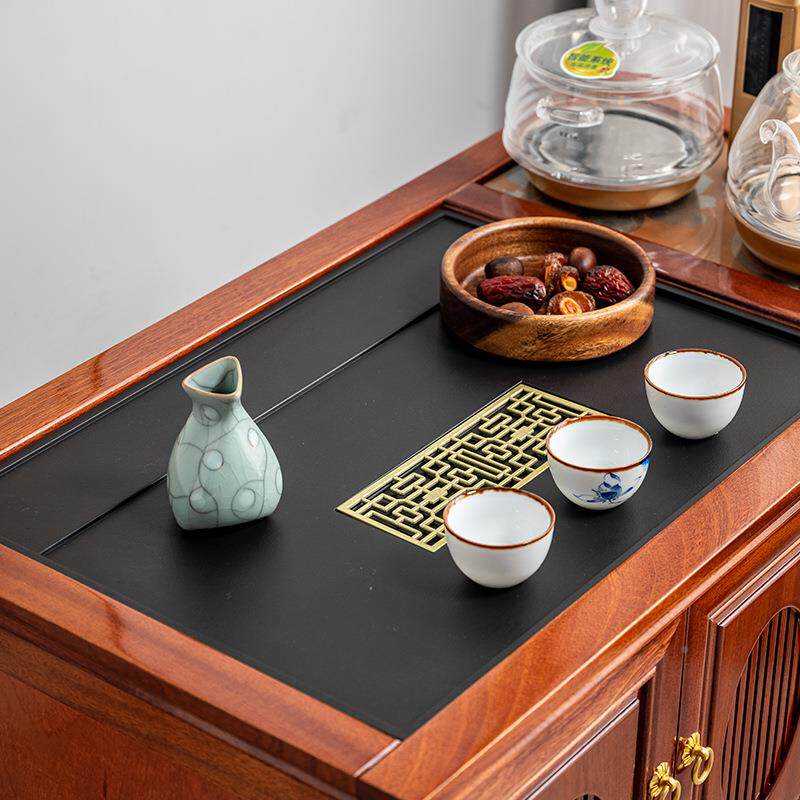 茶实木花梨木台新小茶桌烧水壶一体茶柜茶具柜客厅茶边GRK水柜中