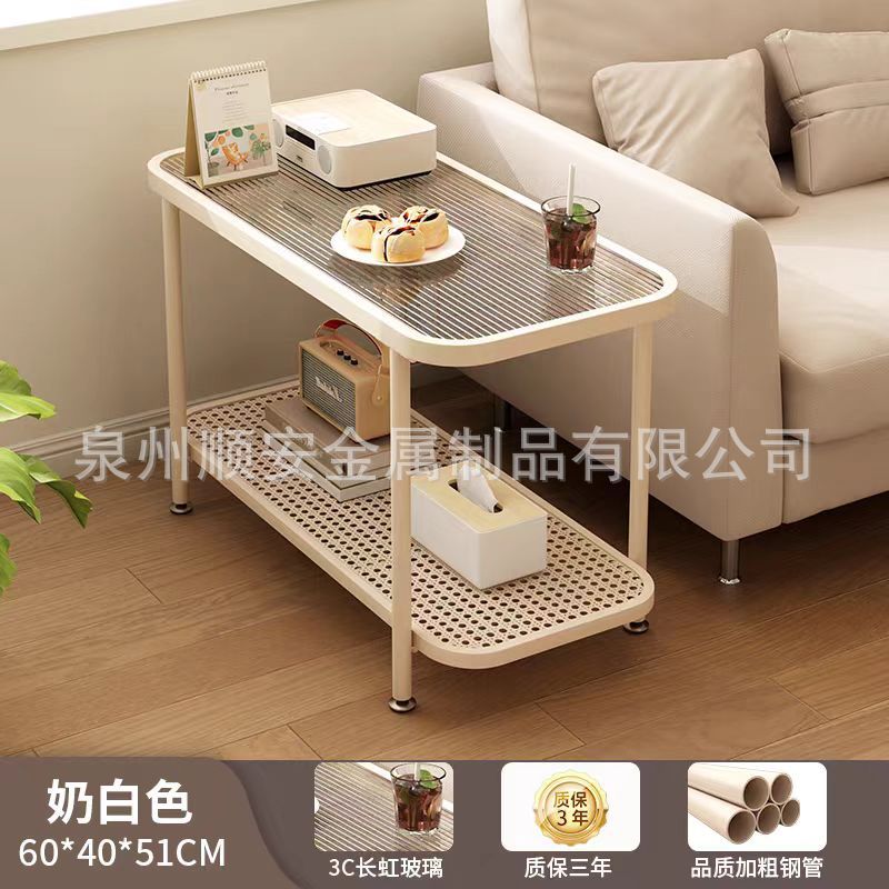 可移动沙发边几钢化玻璃茶几小桌子客厅小推车家用创意边