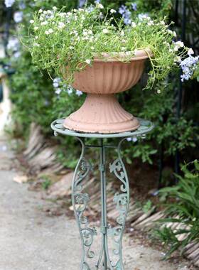 法式漫艺花花桌架三件套组合花托XTH做旧浪盆栽架装饰阶梯层铁次