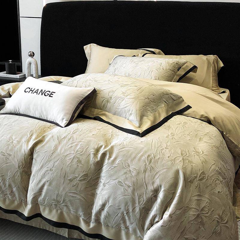 软轻奢印花100支天棉高南XRR丝通四件套柔丝滑端四季床品一件起批