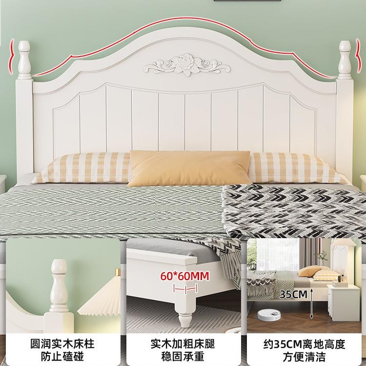 实人木床现代简约床1.8米双人1出租房用.5米直销1.2NDRm单床架