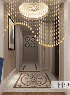 水晶帘帘F6M57937卫生隔间网珠红门帘挂帘断子玄关餐厅客厅卧室阳