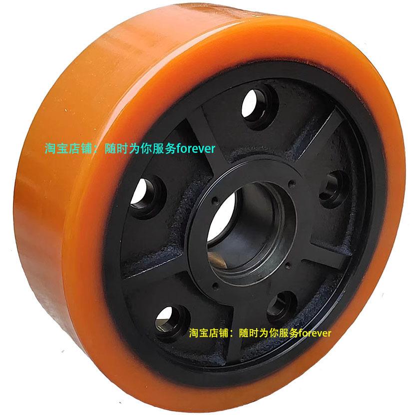 合1YCN.6叉车前轮载重轮子285*10-68-50HELI力合力脚轮橡吨皮轮滚