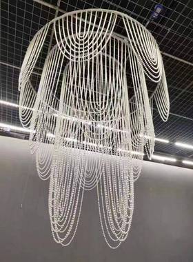 新品亚克力盛水会晶珠帘吊灯庆酒店SOV宴厅繁花开吊顶婚珠链舞台