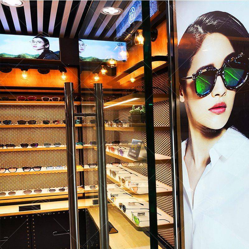 厂家直销眼镜展示烤柜架木质漆展柜墨镜阳太眼镜展示架711货柜带