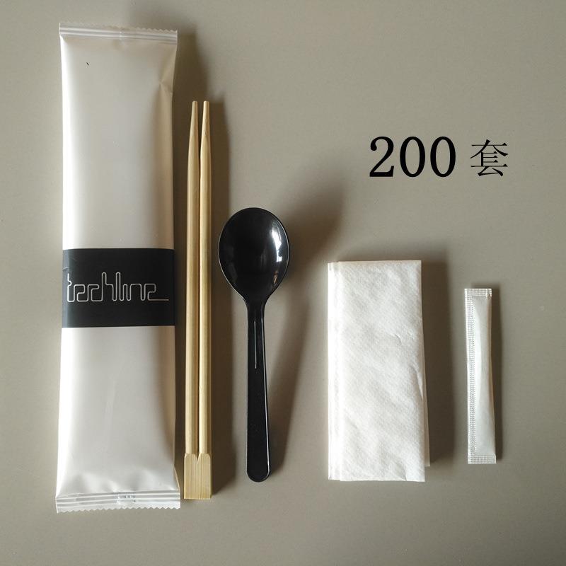 一次筷子牙四件套餐具具包勺子餐巾TNW纸外卖餐打包四签合一组合