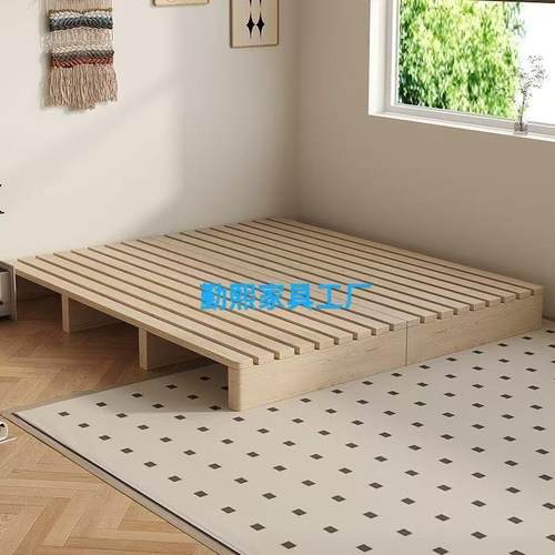 排日式榻米实木骨架双人落地榻床架出473屋矮床地铺板经济型龙租