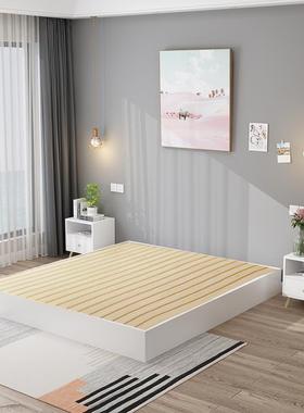 IL板式床现代简约双人床1.8米榻榻米床1.5m1.2单人床出租房床架民