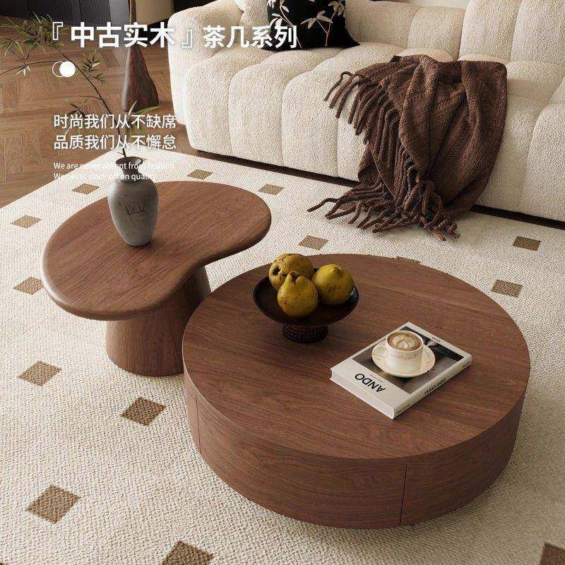 2025新款中古风茶几客厅家用胡桃木实木纹轻奢高级圆形茶几小户型,畜牧/养殖物资,畜牧/养殖器械,淘宝优惠券,粉丝福利购,淘宝优惠卷