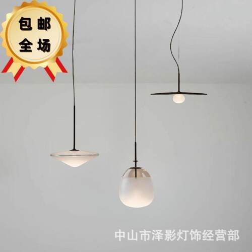 楼梯吊灯北欧餐厅设计师玻璃云朵loft吊灯复式客厅售楼部长线吊灯