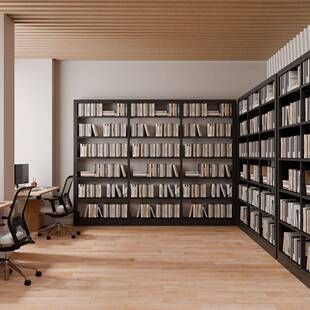 钢制书架图书馆学校书店档案室阅览室单双面资料架档案架落地加厚