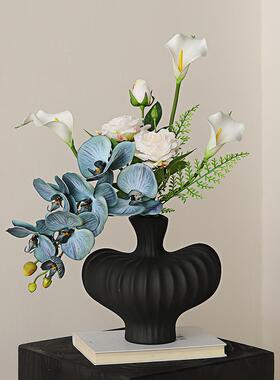 轻奢高端假花仿真花饰束摆客厅餐高桌桌面花瓶级感插花设摆件hdlh