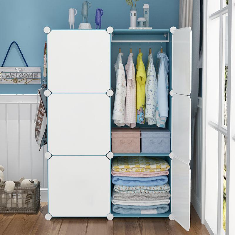 衣柜卧室出租房简易组装家宿舍多功能塑料济纳型收柜CLP子经收纳