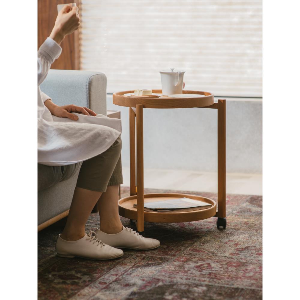 失物小领随心边几沙发边桌桌简约樱桃木樱桃实木招日式移动圆茶几