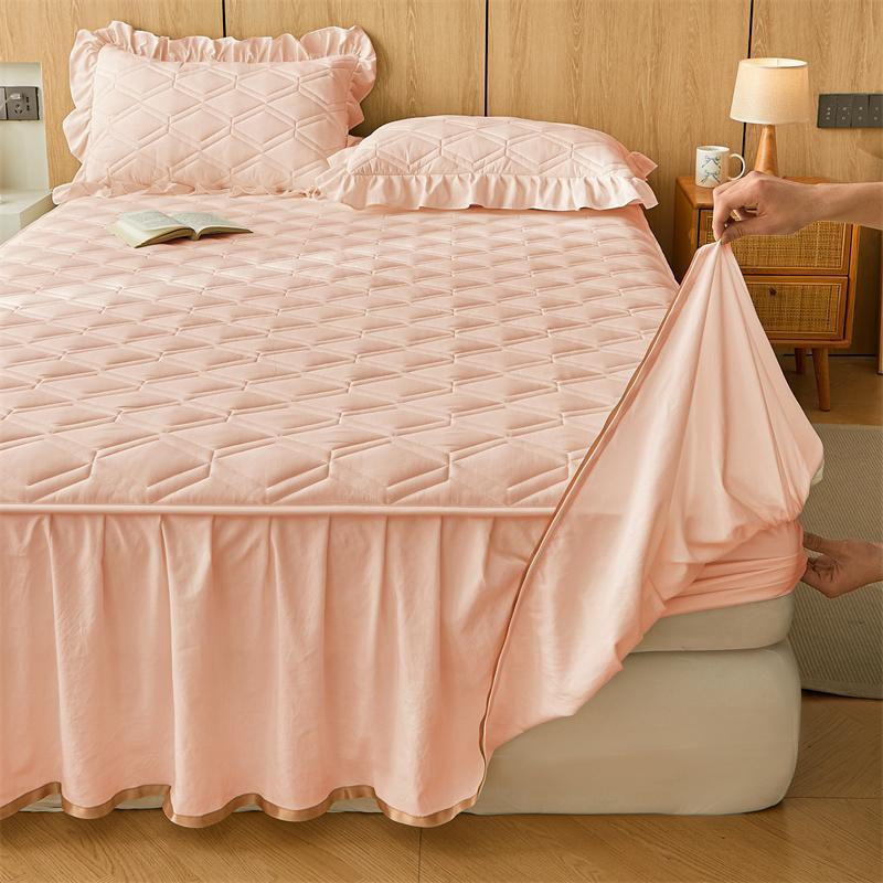 二夹棉裙床合一床罩厚床笠加席梦TPD思床垫保护罩防滑下摆带裙边
