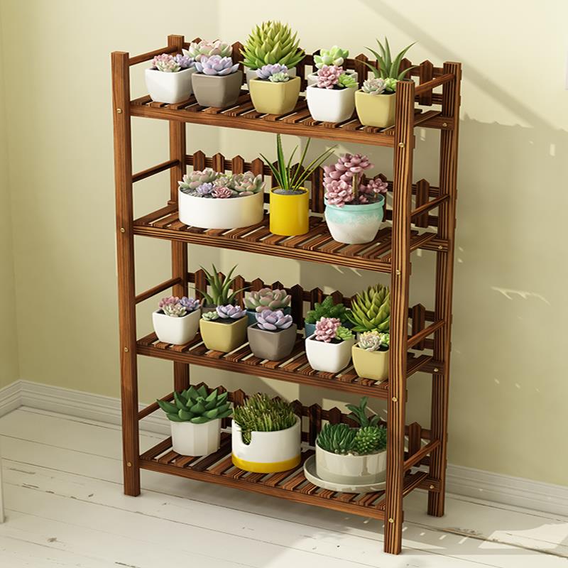 实肉木田花盆架stm12531子园多植物客式厅阳台落地原木质多室层内