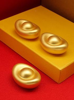 实金元宝件招财进宝家居装饰摆件真金鎏元宝镀锌合金元宝工艺摆礼