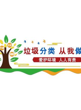 垃圾环28646 垃分类标识贴纸宣传创幼儿园教室置卫生角创文化布意