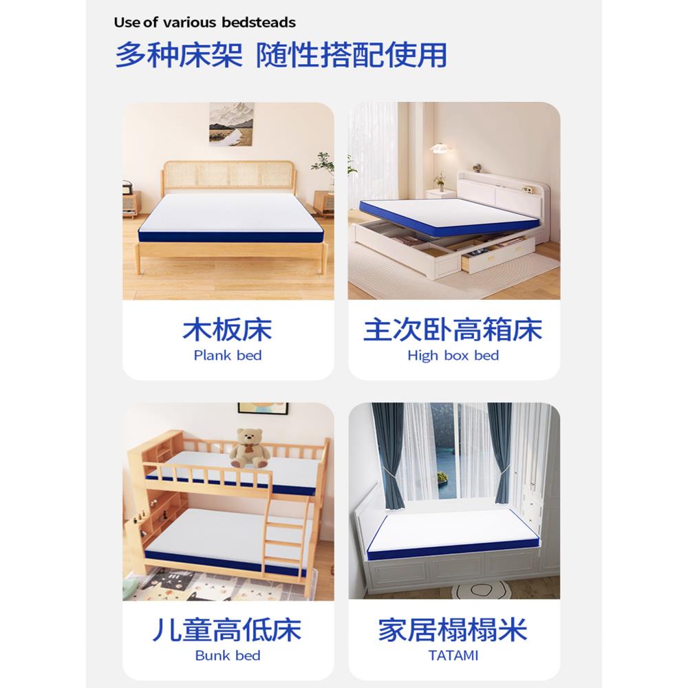 海蓝BUG马独立弹簧床垫7CM高棕箱榻榻米椰学生舍儿童乳胶席梦思10