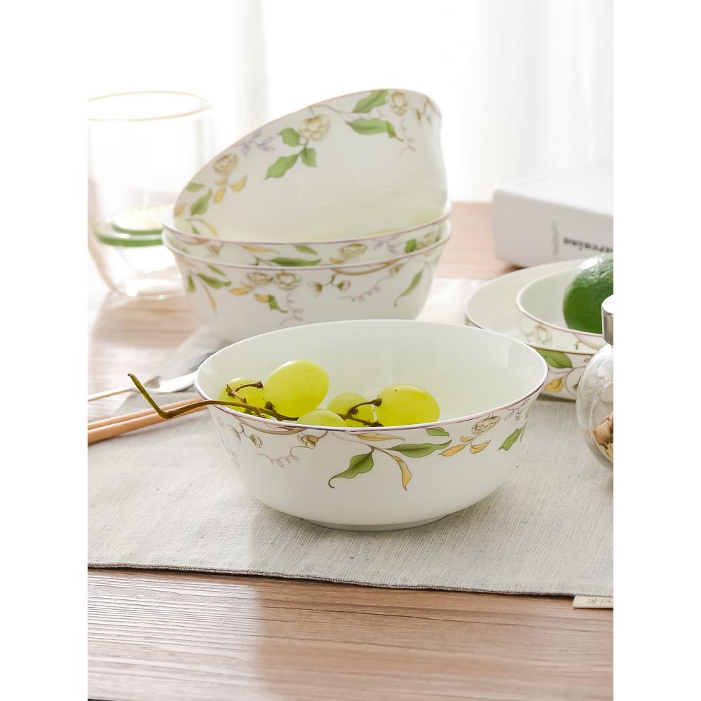 用骨瓷g900微碗只装 大碗汤碗64英寸面碗陶瓷碗米饭碗套装波炉家