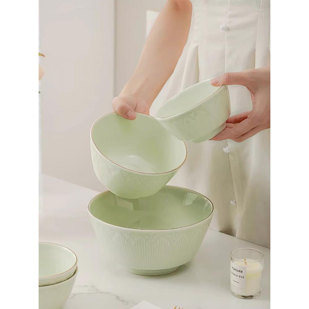 雅盛德Z1204陶瓷碗荷端塘月光精可豪美家用餐具套装餐具套装高及