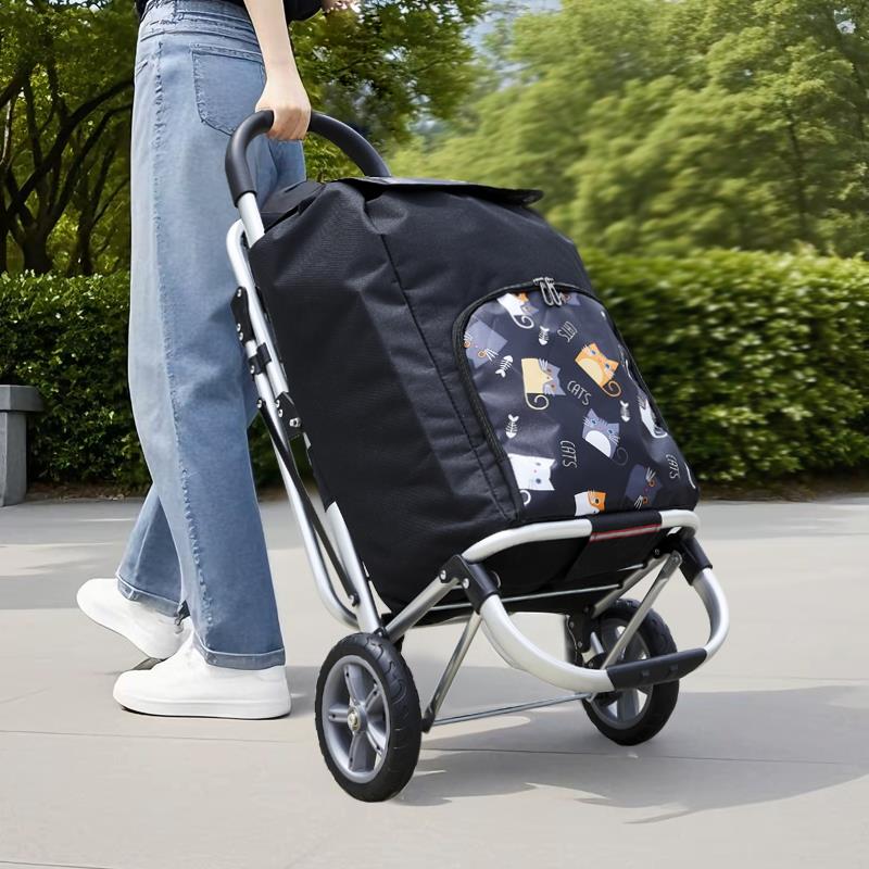 老买菜拉车购物车铝合金多功能折叠手推车小人可坐旅便行XLC-001