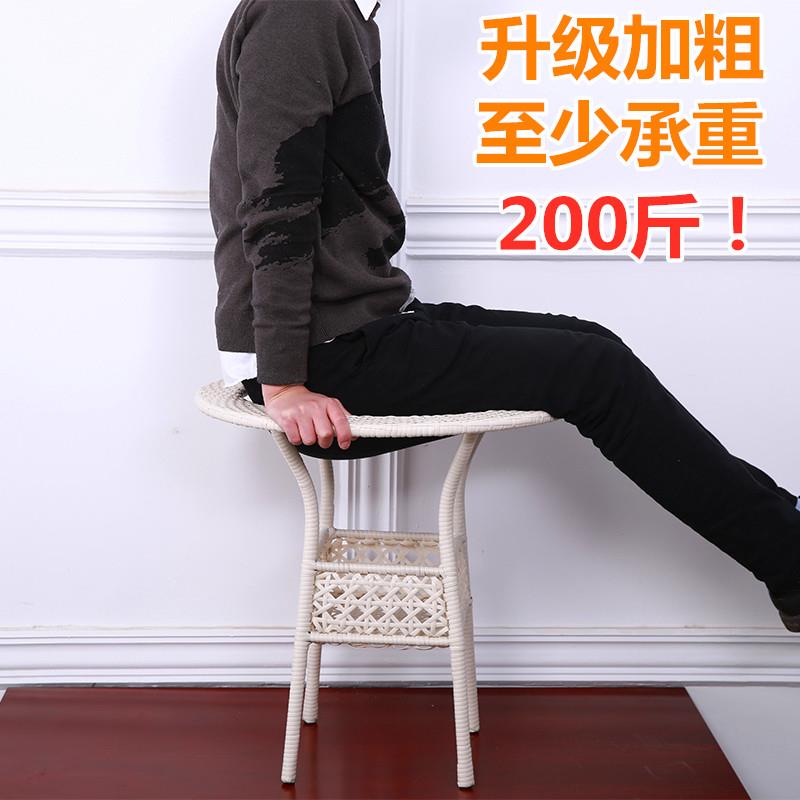 简约休闲小圆桌子阳XTO台小R茶几玻璃圆桌迷你小藤编织家用茶6几