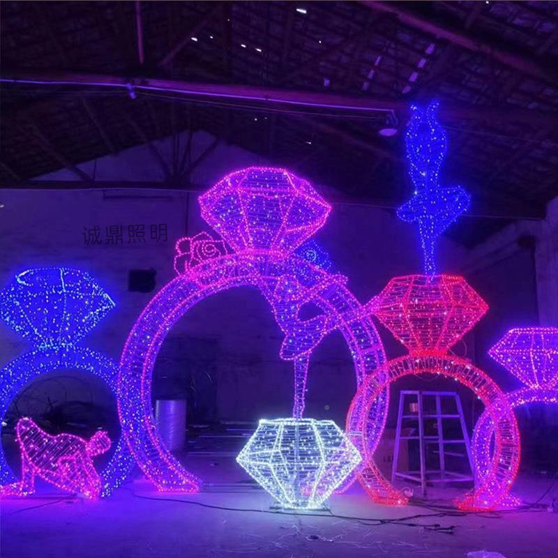 景WOZ区梦幻灯光节LED造型车灯马造形灯节氛围日灯钻石造形灯