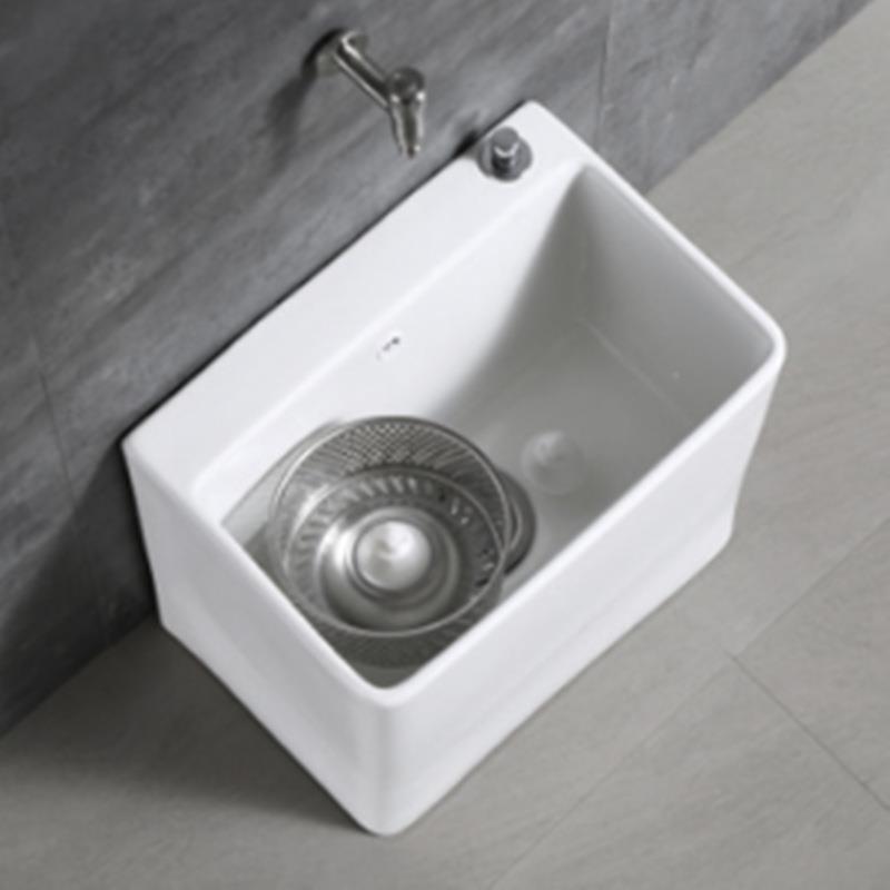 双驱动拖把池阳台陶瓷拖布池旋转落家用地式一盆体洗2地拖槽D907-