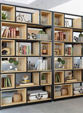 铁艺书落地工业风高隔断墙置物合架IWR客厅公室屏架风组铁艺置办