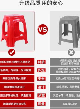 塑料凳加厚F96S86H7用家简约桌椅子子特厚大餐人结实商用胶凳塑料